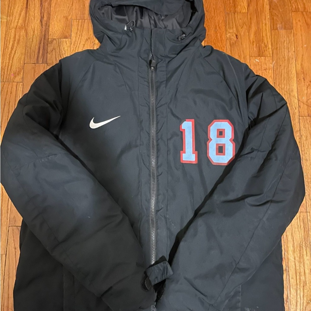 Nike Men's Black Hooded Bomber Jacket